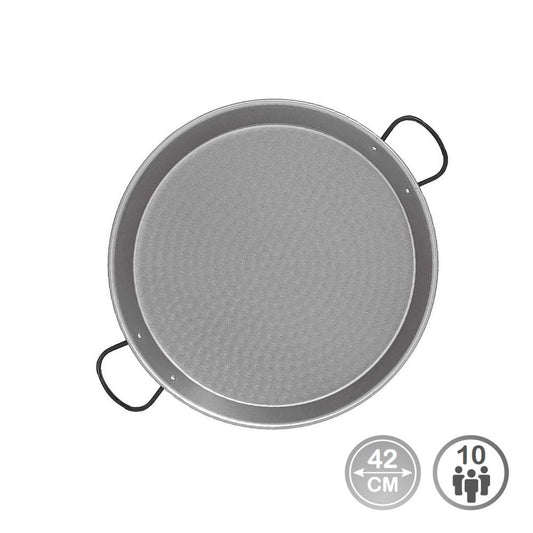 PAELLERA TRADICIONAL DE ACERO PULIDO Ø42 cm (10 PERSONAS)