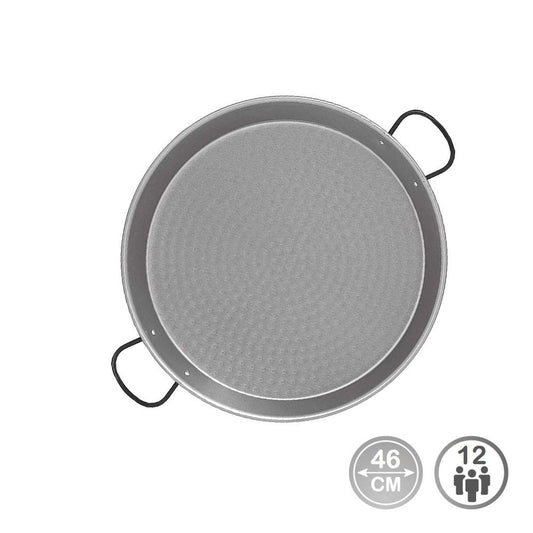 PAELLERA TRADICIONAL DE ACERO PULIDO Ø46 cm (12 PERSONAS)