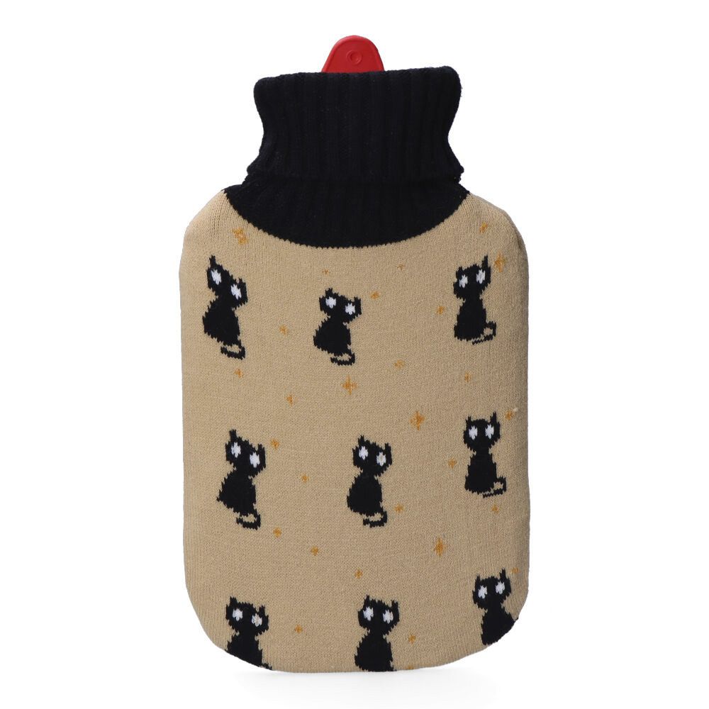 BOLSA DE AGUA CALIENTE 2 L MODELO GATOS NEGROS