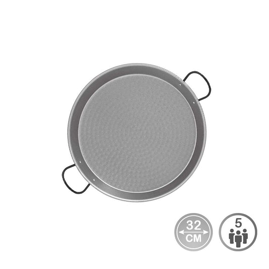 PAELLERA DE ACERO PULIDO PARA INDUCCION Y VITROCERAMICA Ø32 cm (5 PERSONAS)