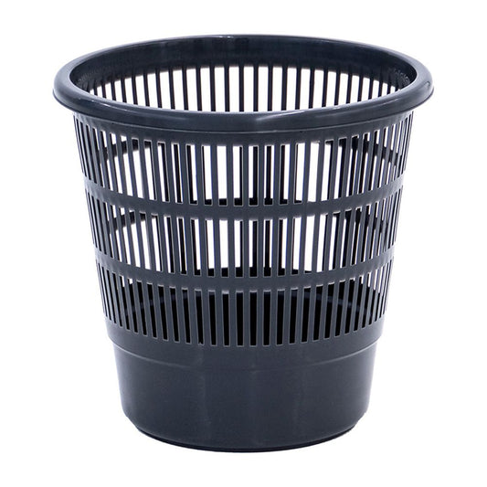 PAPELERA CON REJILLA COLOR NEGRO 16 l