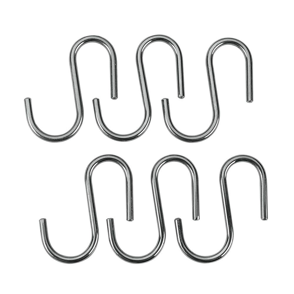 GANCHOS "S" LONARDO CROMADOS 6,5 cm, 6 uds