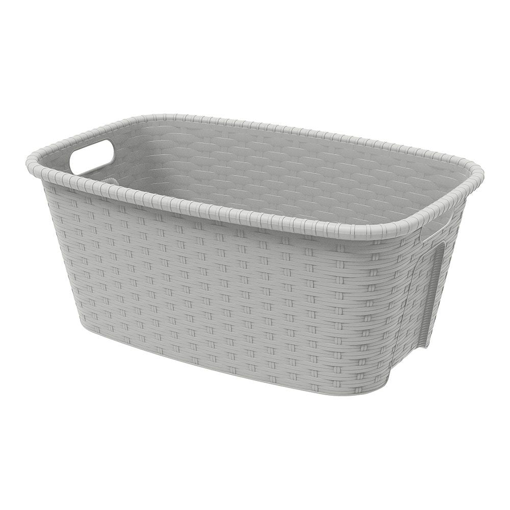 CESTO PARA ROPA 35 l RATTAN COLOR CREMA  59,5 x 39,5 x 25 cm