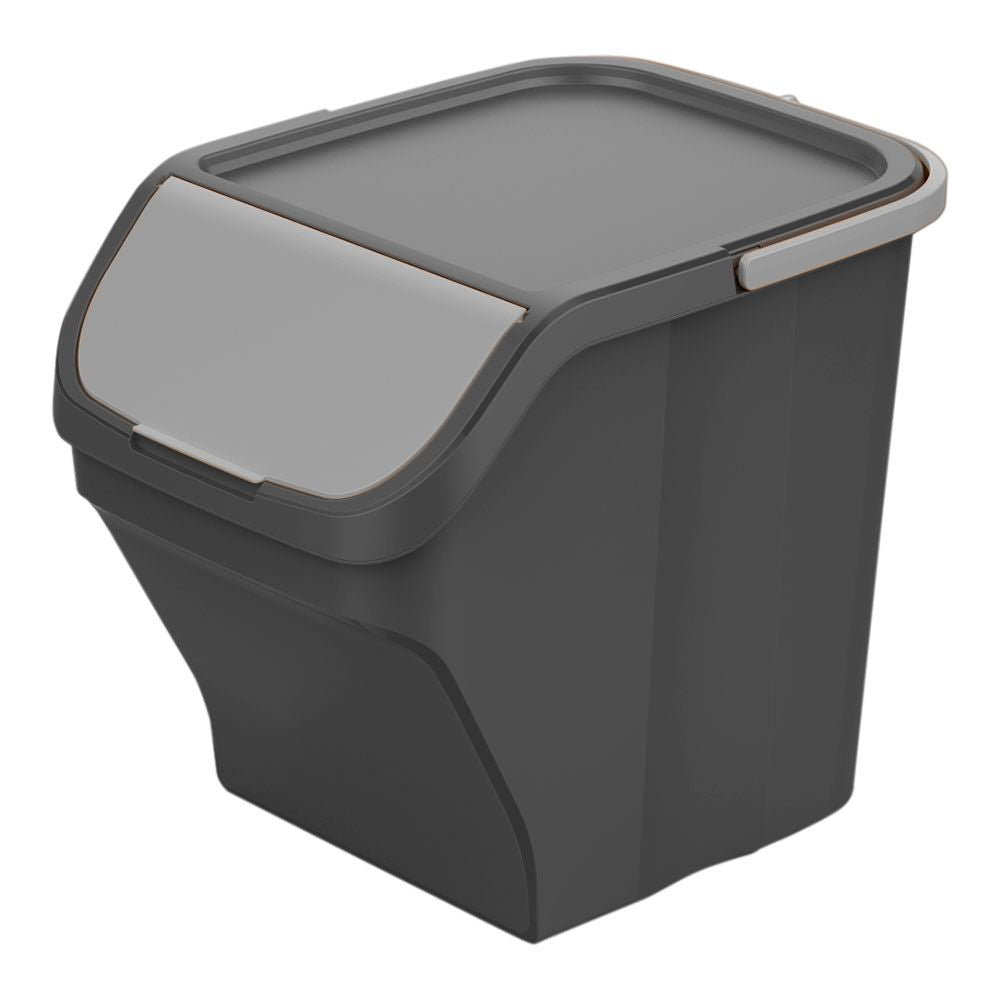 CUBO STACK´N SORT GRIS CON TAPA COLOR GRIS 30 x 40 x 34 cm  25 l