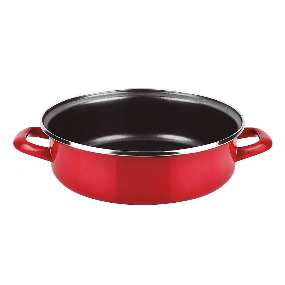 TARTERA ACERO ESMALTADO AISI 430 OPTIMAX ROJA Ø26 cm