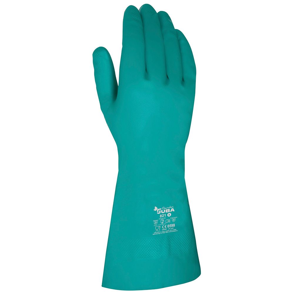 GUANTE NITRILO, FLOCADO INTERIOR, FITOSANITARIOS, VERDE, T-07