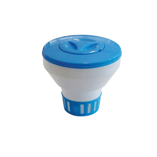 DISPENSADOR PEQUEÑO DE QUÍMICOS FLOTANTE (GRANULADO O PASTILLAS)  Ø13x13cm