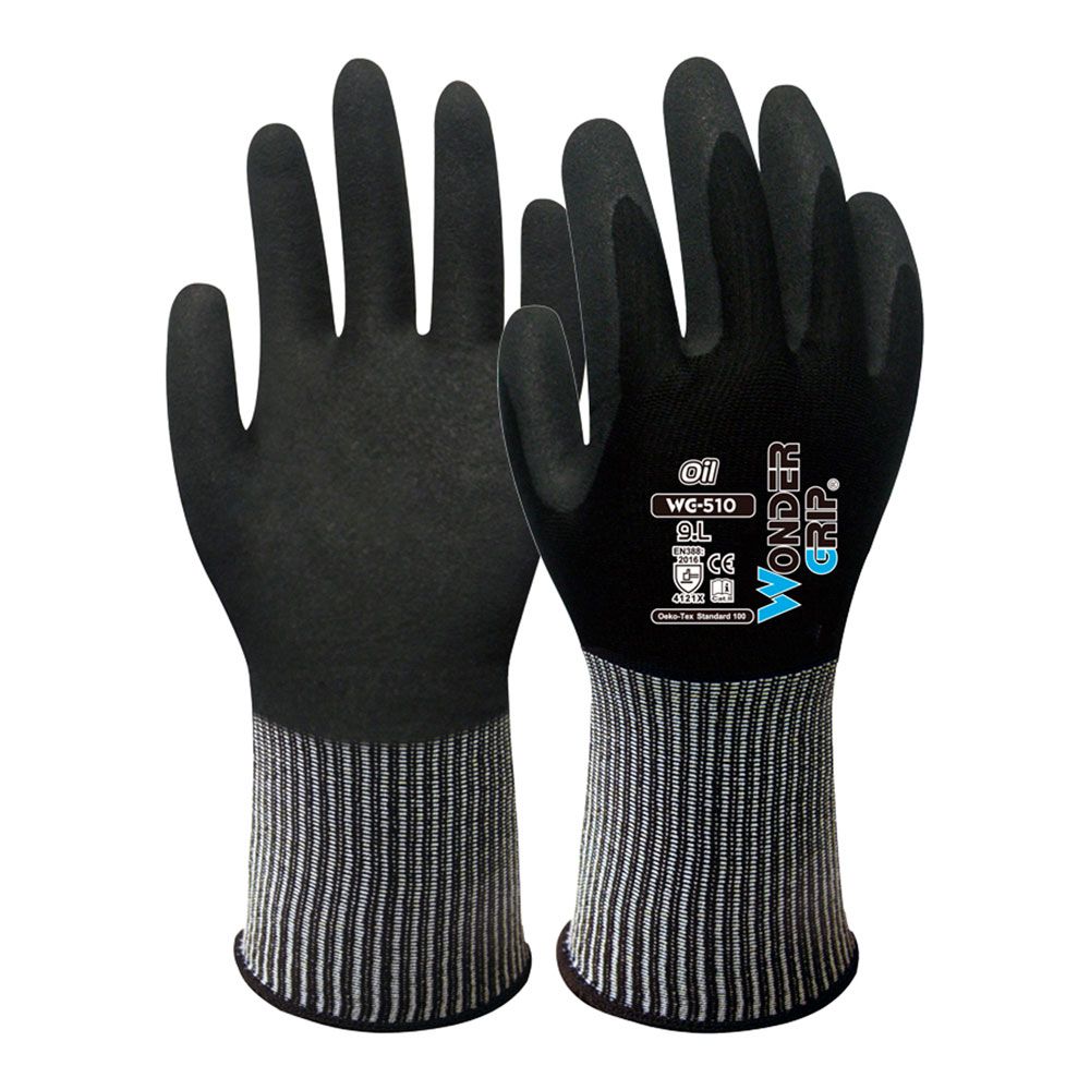 GUANTE NAILON / SPANDEX, PALMA DOBLE RECUBRIMIENTO NITRILO, T-10