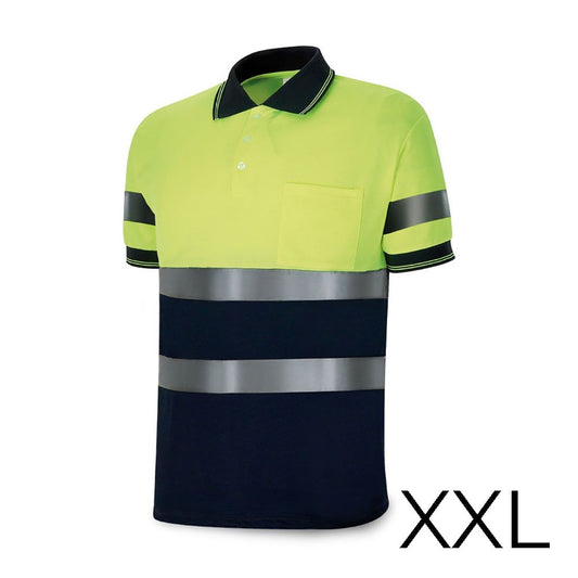 POLO ALTA VISIBILIDAD BICOLOR MANGA CORTA. TEJIDO POLIESTER 160g. TRANSPIRABLE TALLA XXL 1288PAVXMCYFA/XXL