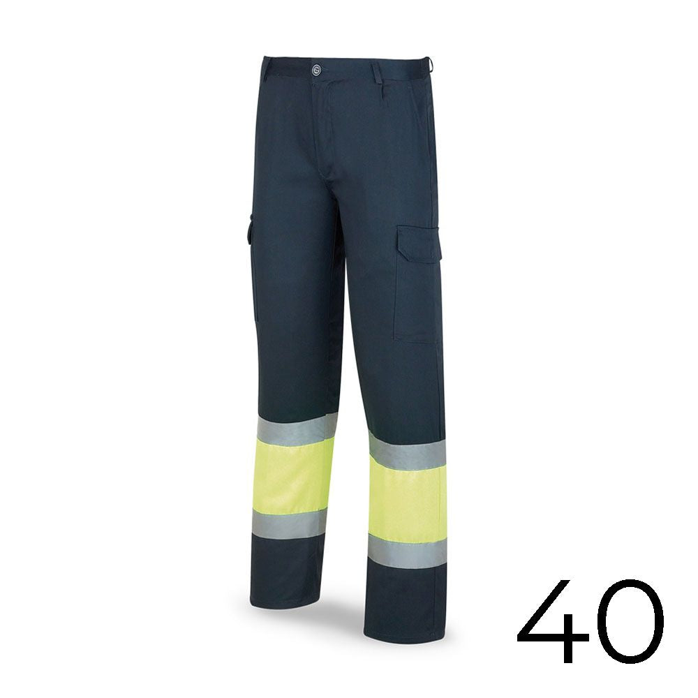 PANTALON POLIESTER/ALGODÓN BICOLOR ALTA VISIBILIDAD AZUL/AMARILLO TALLA 40 388PFXYFA/40