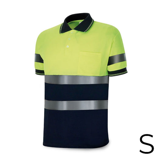 POLO ALTA VISIBILIDAD BICOLOR MANGA CORTA. TEJIDO POLIESTER 160g. TRANSPIRABLE  TALLA S 1288PAVXMCYFA/S