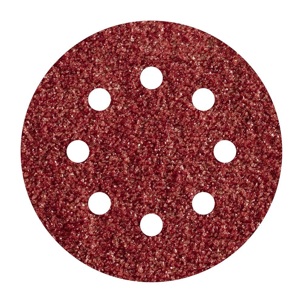 HOJAS DE LIJAR ADHESIVAS DE CORINDÓN PERFORADAS, Ø125 mm, GRANO 80, PACK 5 uds