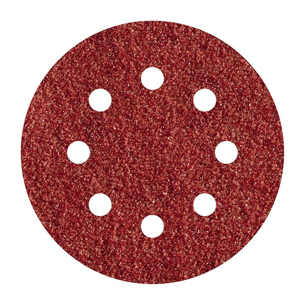 HOJAS DE LIJAR ADHESIVAS DE CORINDÓN PERFORADAS, Ø125 mm, GRANO 120, PACK 5 uds