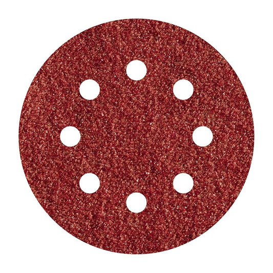 HOJAS DE LIJAR ADHESIVAS DE CORINDÓN PERFORADAS, Ø125 mm, GRANO 120, PACK 5 uds
