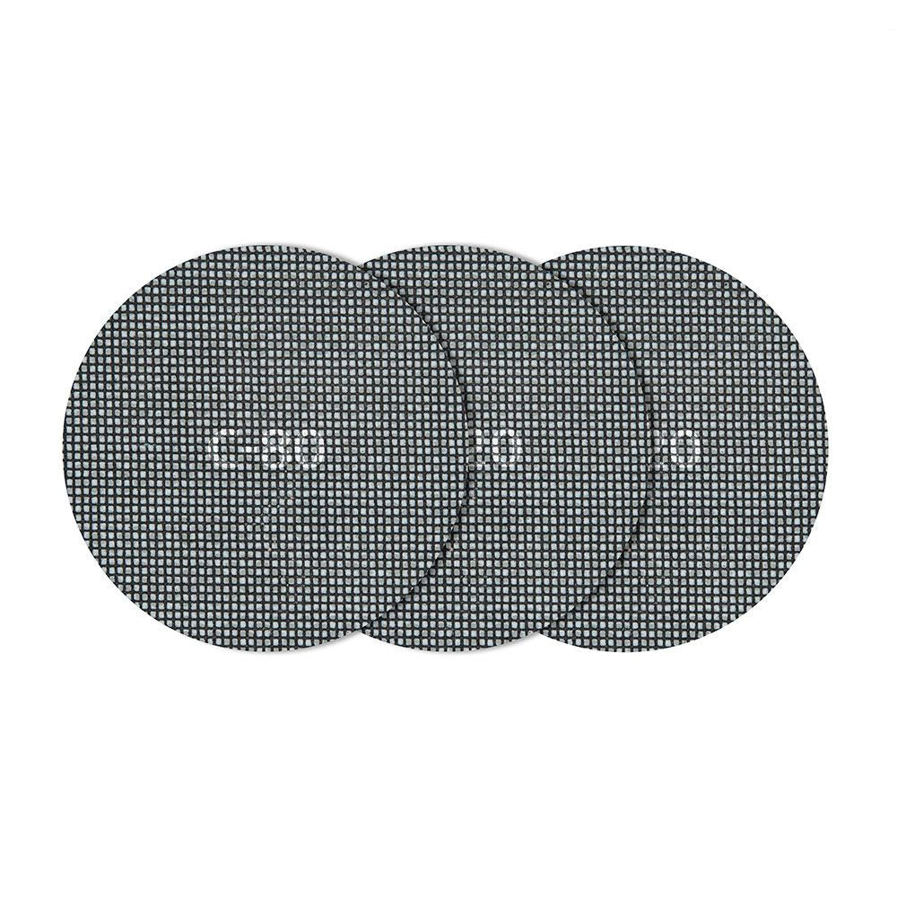TEJIDOS DE REJILLA ADHERENTES CARBURO DE SILICIO Ø125 mm, GRANO 80/120/220, PACK 5 uds