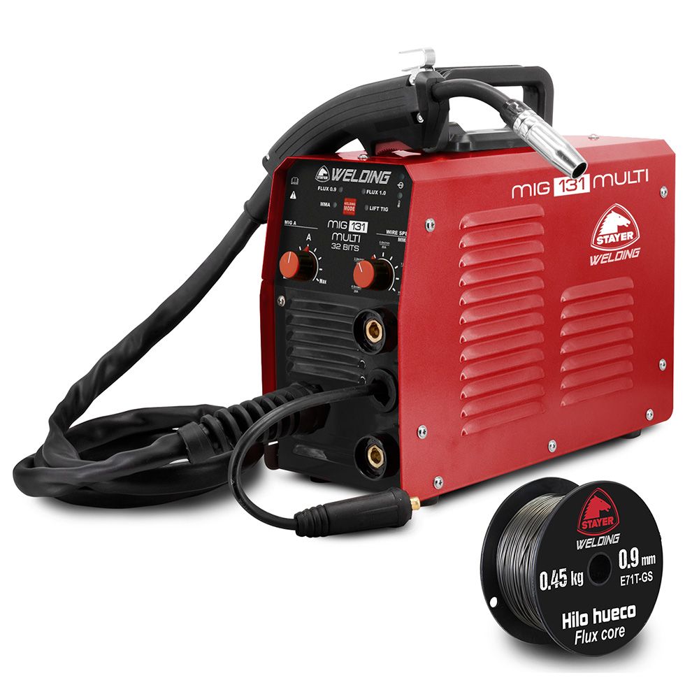 EQUIPO DE SOLDADURA MIG 131+ BOBINA 0.45 kg HUECO 0.9