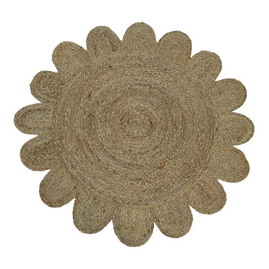 ALFOMBRA DE YUTE BORDE DENTADO Ø90 cm