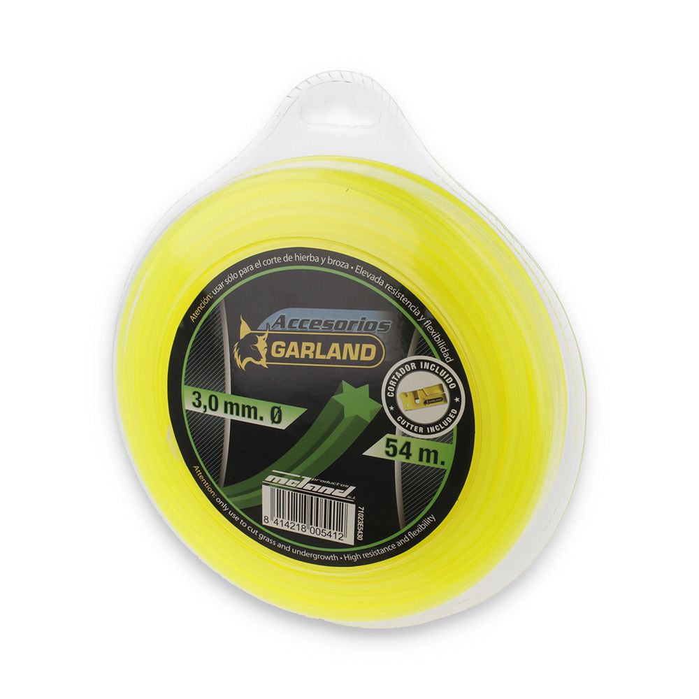 HILO DISPENSADOR PARA DESBROZADORA - SECCIÓN ESTRELLA Ø3,0 mm 54 m
