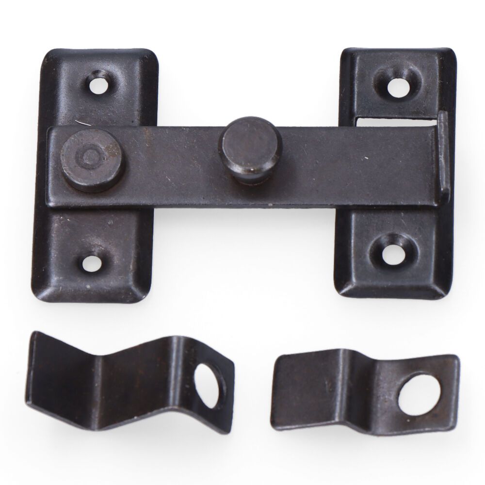 PESTILLO REVERSIBLE HIERRO ZINC NEGRO 8cm