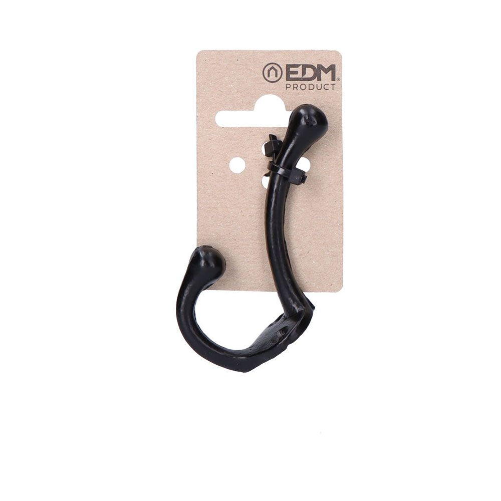 COLGADOR DOBLE DE HIERRO NEGRO 75 mm