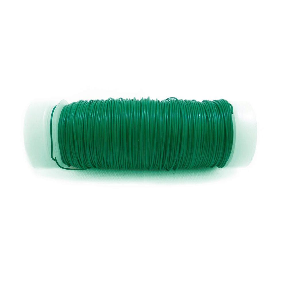 ALAMBRE FORRADO CON BOBINA N° 6 VERDE, CALIBRE 0,40 mm x 50 m