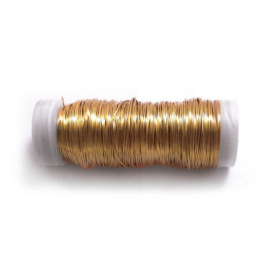 ALAMBRE FORRADO CON BOBINA N° 6 LATON, CALIBRE 0,40 mm x 50 m