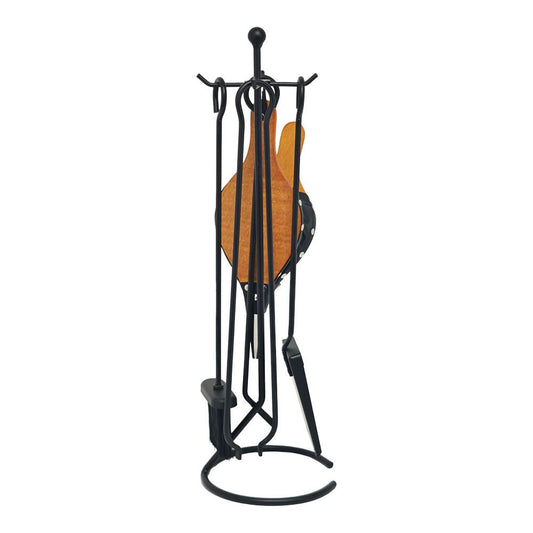 JUEGO DE CHIMENEA COLOR NEGRO 5 PIEZAS 20,5 x 66 cm