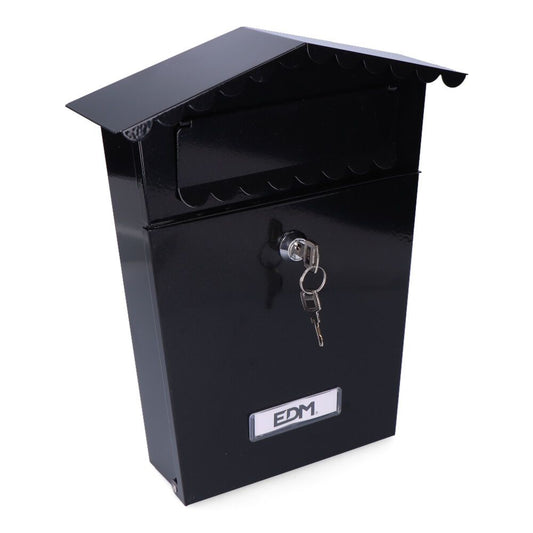 BUZON DE ACERO MODELO HOUSE NEGRO 210 x 60 x 300 mm