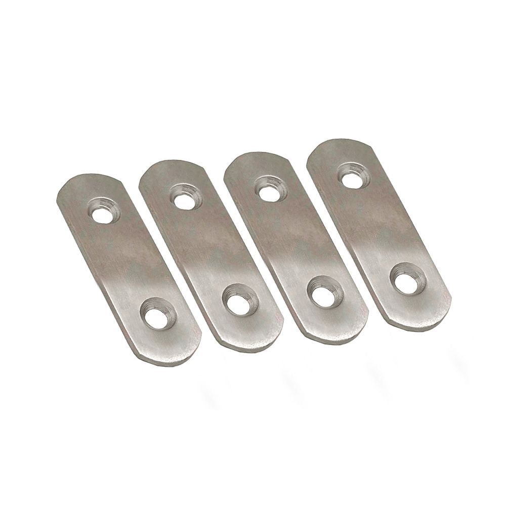 PLACA RECTA UNIÓN PLC14, ACERO INOXIDABLE, 40 x 16 x 1,5 mm. 4 unidades