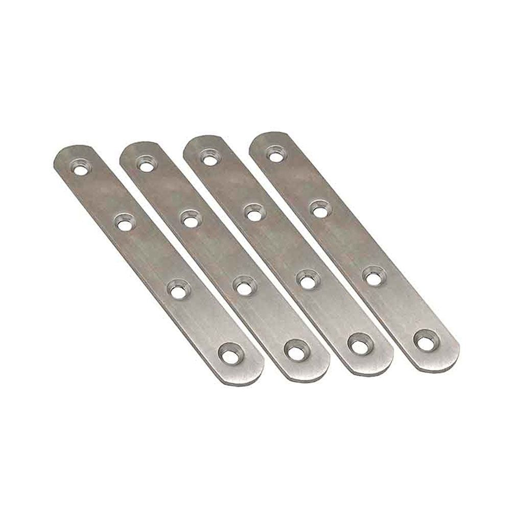 PLACA RECTA UNIÓN PLC14, ACERO INOXIDABLE, 80 x 16 x 2 mm. 4 unidades