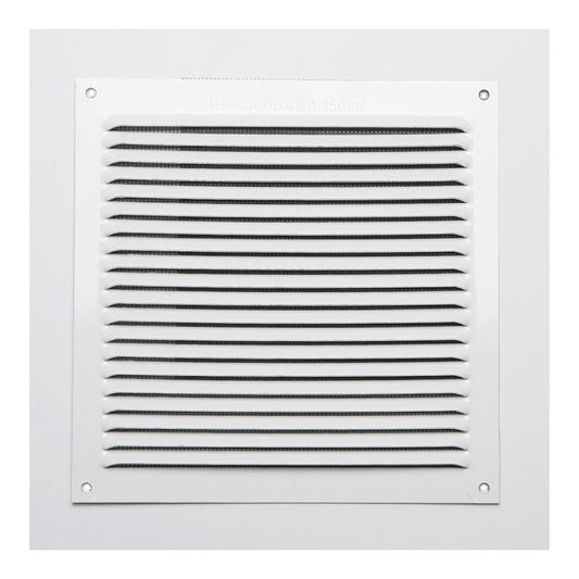 REJILLA S/BORDE DE ALUMINIO 0.6 BLANCO LACADO 170x170mm
