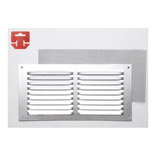 REJILLA CON MOSQUITERA. ALUMINIO 0.6 NATURAL 200x100mm (G)