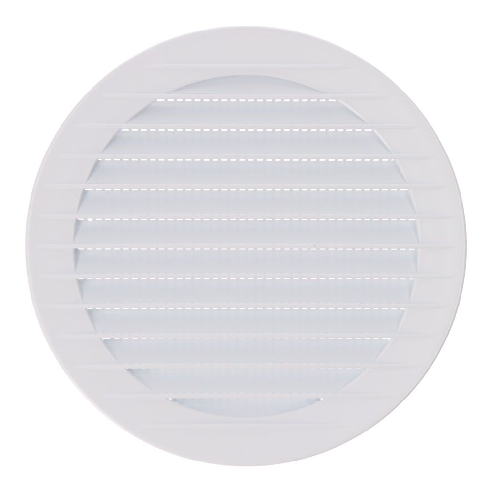 REJILLA VENTILACIÓN REDONDA EMPOTRABLE CON MOSQUITERA Ø120mm ABS BLANCA