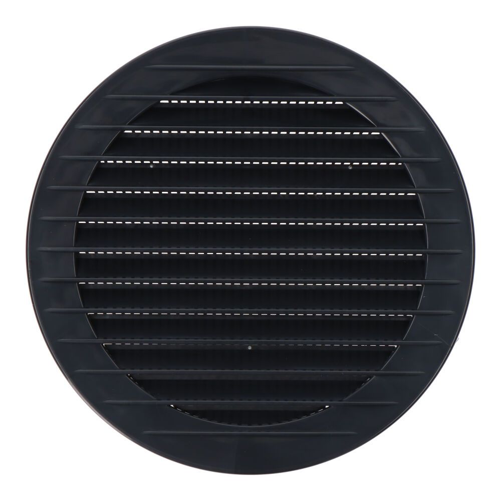 REJILLA VENTILACIÓN REDONDA EMPOTRABLE CON MOSQUITERA Ø120mm ABS GRIS ANTRACITA