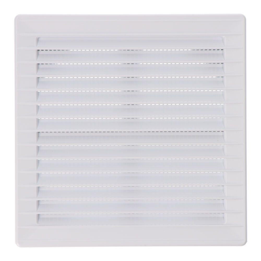 REJILLA VENTILACIÓN CUADRADA EMPOTRABLE AJUSTABLE Ø 80-150 CON MOSQUITERA 170x170x11,5mm ABS BLANCA