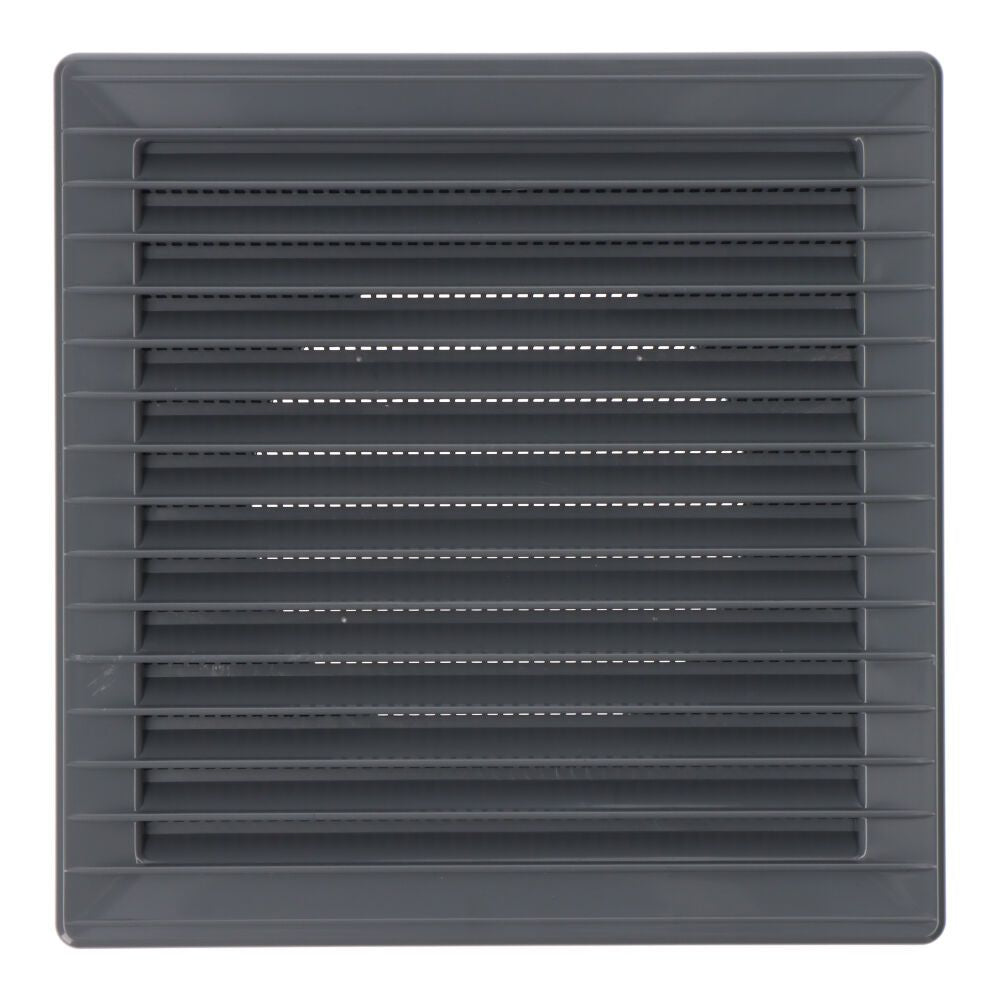 REJILLA VENTILACIÓN CUADRADA EMPOTRABLE Ø 100mm CON MOSQUITERA 170x170x11,5mm ABS GRIS