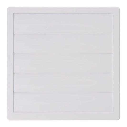 REJILLA VENTILACIÓN CUADRADA EMPOTRABLE CON LAMAS MÓVILES 170x170mm ENCLAVAMIENTO Ø120MM ABS BLANCA