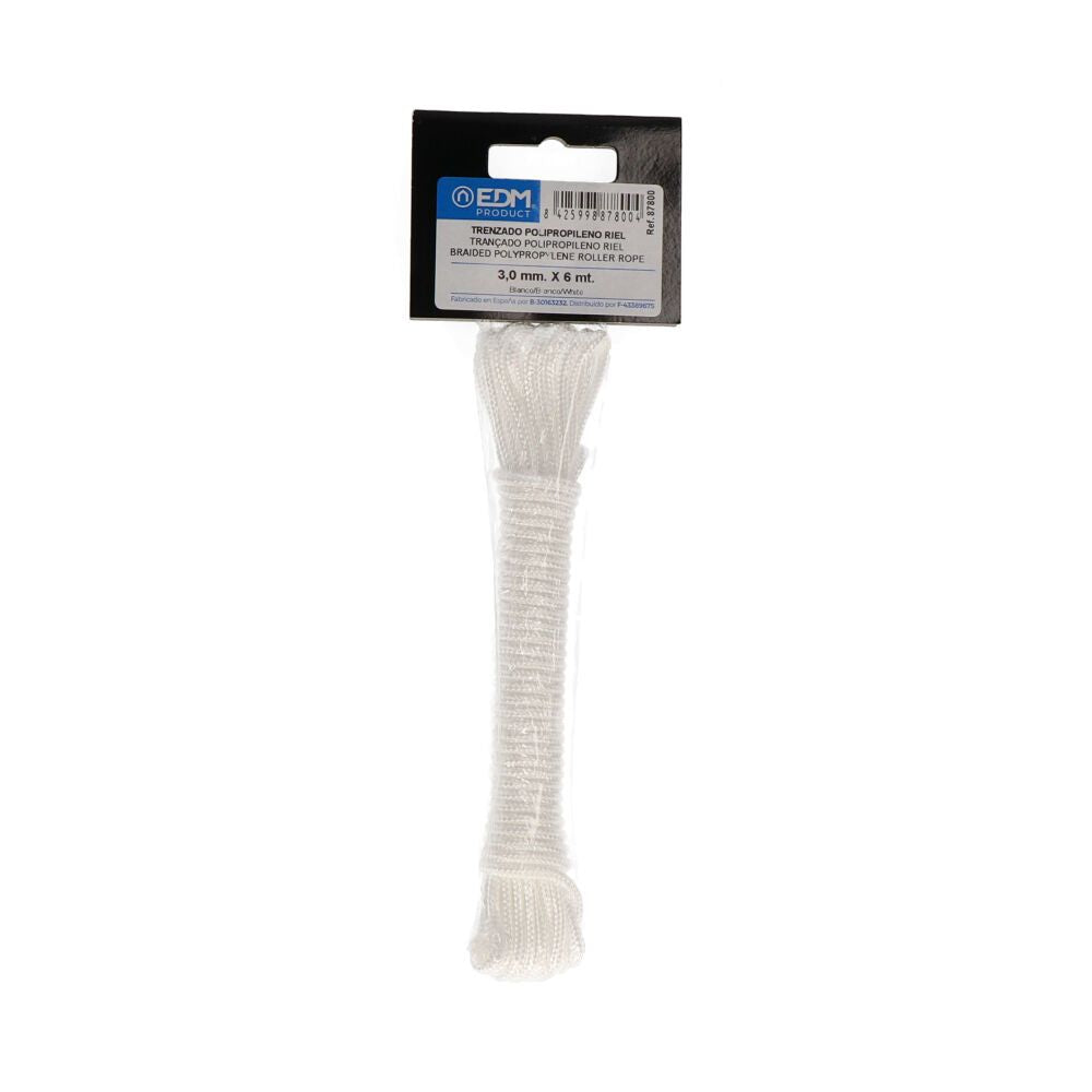 CORDÓN TRENZADO POLIPROPILENO RIEL R.81, CALIBRE 3 mm x 6 m