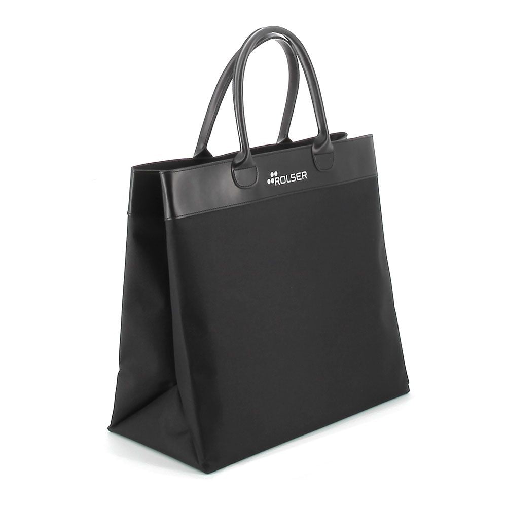BOLSA DE MANO PARA LA COMPRA DE COLOR NEGRO; 380 x 190 x 390 mm