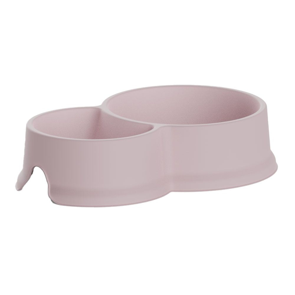 COMEDERO DOBLE DE CAPACIDAD  0,3 Y 0,65 L COLOR ROSA