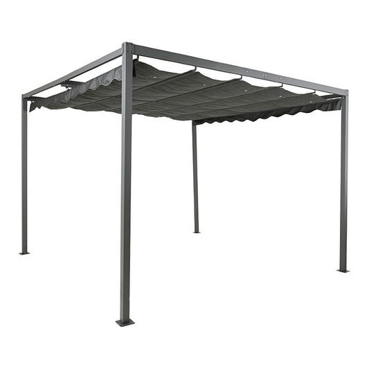 PÉRGOLA PARA EXTERIOR COLOR ANTRACITA 3 x 3 x 2,20 m