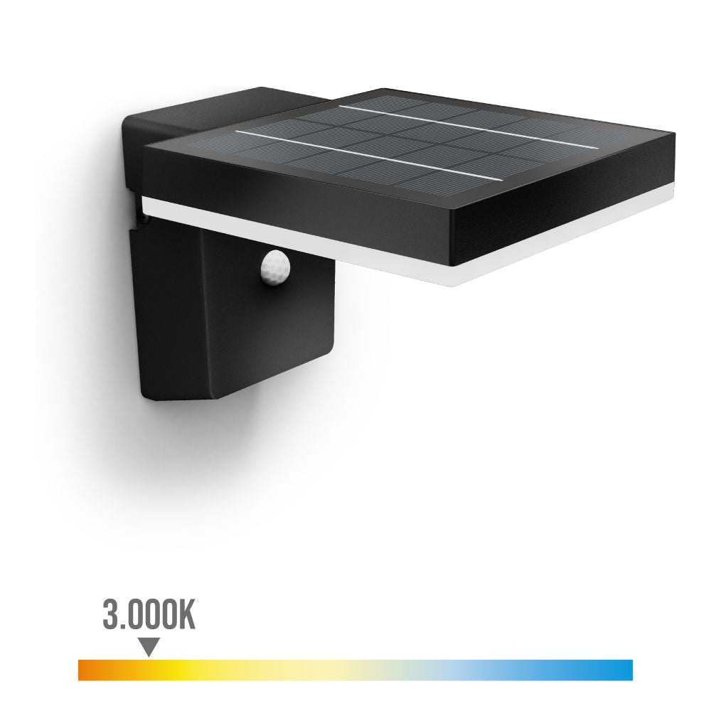 APLIQUE SOLAR MURAL CUADRADO ULTRAEFICIENTE,IP44 1,3W, 250Im  3000K, LUZ CÁLIDA, PHILIPS