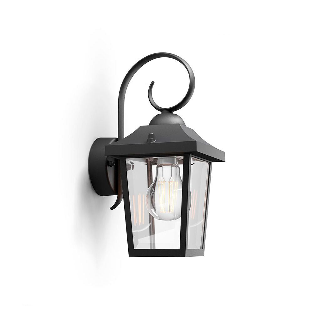 APLIQUE EXTERIOR BUZZARD E27 60 w SIN BOMBILLA, COLOR NEGRO, LUZ HACIA ABAJO