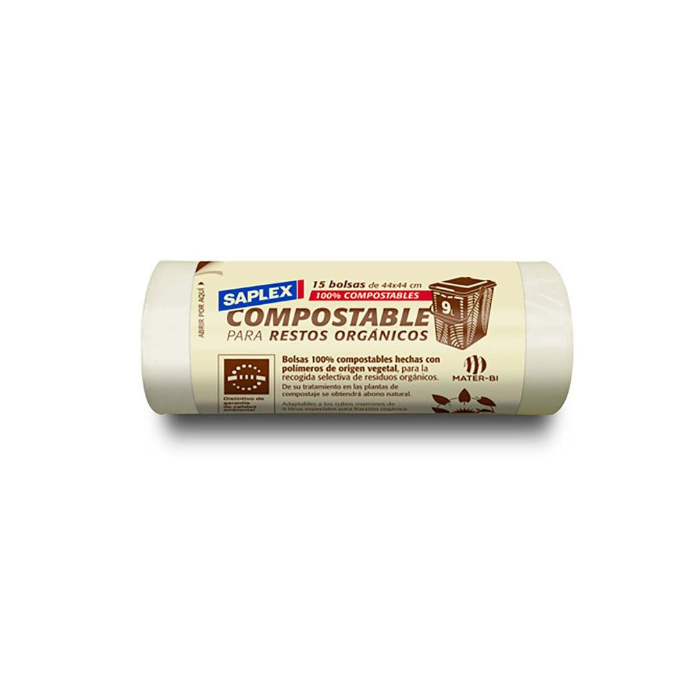BOLSA DE BASURA COMPOSTABLE 9 l (44 x 44 cm) 15 uds