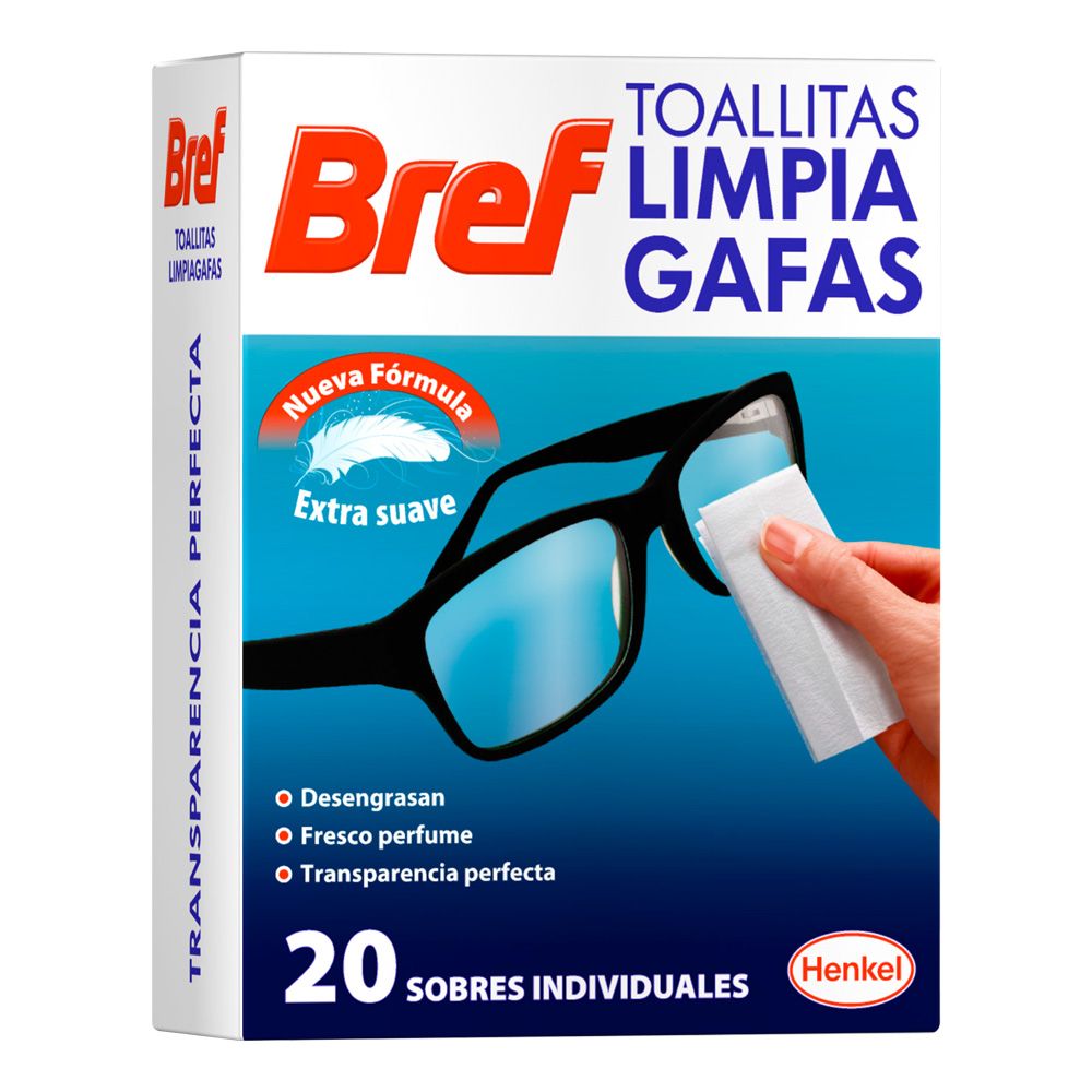 TOALLITAS LIMPIAGAFAS EN SOBRES INDIVIDUALES 20 uds