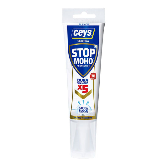 SILICONA STOP MOHO x5 BAÑOS Y COCINAS BLANCO 125 ml