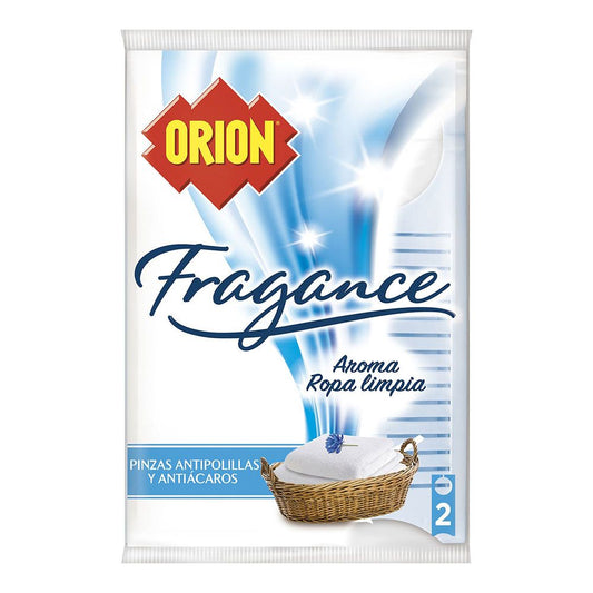 PINZAS ANTI POLILLAS Y ANTI ÁCAROS, FRAGANCIA ROPA LIMPIA, 2 uds