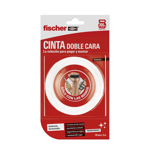 CINTA DOBLE CARA TRANSPARENTE 19 mm x 3 m