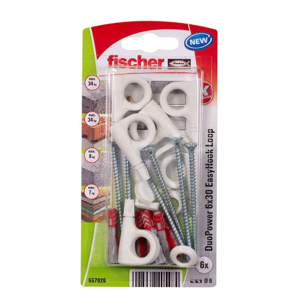 HEMBRILLA CERRADA DUOPOWER EASYHOOK Ø8 x 40 mm, BLISTER 6 uds