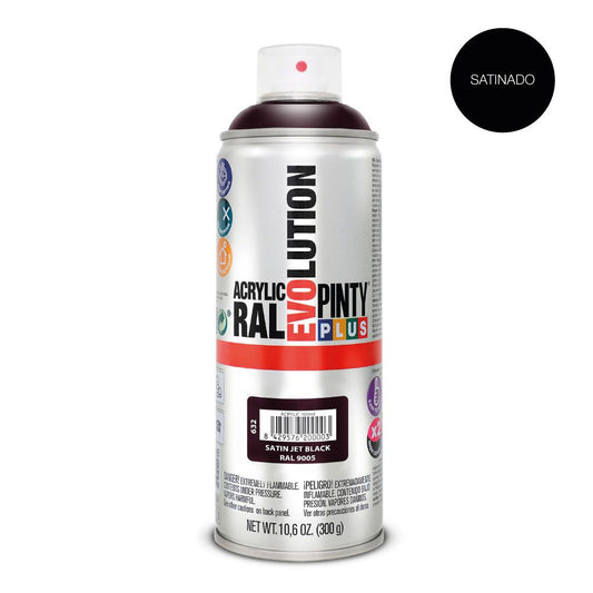 PINTURA ACRÍLICA SPRAY EVOLUTION 520 cc RAL 9005 NEGRO INTENSO SATINADO
